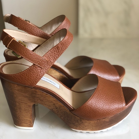 Diane Von Furstenberg Platform Wooden Sandals - Picture 3 of 3